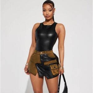 New Fashion Nova Cargo Mini Skirt - Black/ Combo